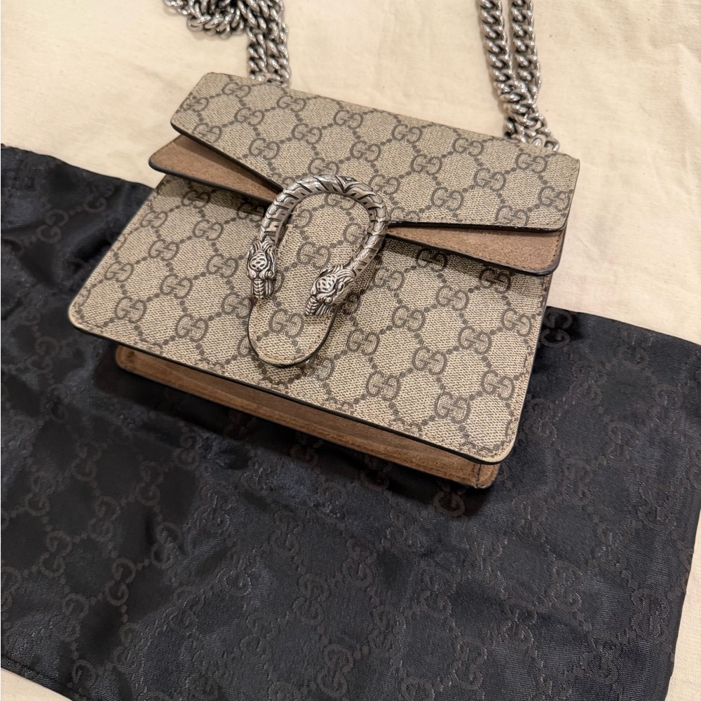 Mini Dionysus Gucci Beige and Brown Shoulder  Bag
